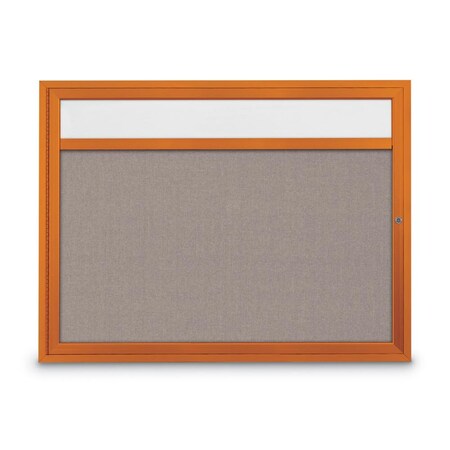 United Visual Products Slim Enclosed Corkboard, 30"x36", Gold Alum Frame/Cobalt UVEB3036-GOLD-COBACC